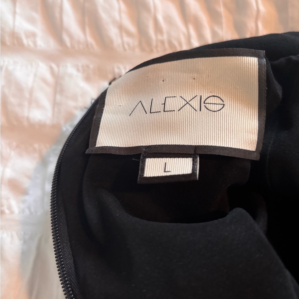 Alexis Marianne Tiered Bell-Sleeve Crepe Mini Dress Black - Picture 8 of 13